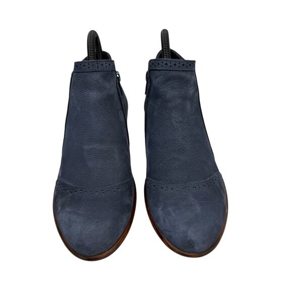 NAOT Women's Sz 37 Nefasi Ankle Boot Navy Blue Zipper Leather Nubuck - Picture 3 of 13